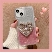 Haojia เคสโทรศัพท์} เคสโทรศัพท์เคสโทรศัพท์โปร่งใสแบบตั้งติดเพชรแวววาวสำหรับ iPhone 14 13 12 11 Pro Max XS X XR 7 8 Plus ฝาหลังเป็นประกายคริสตัล