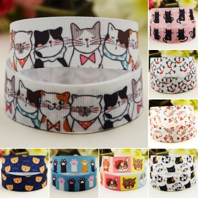 【CC】 22mm 25mm 38mm 75mm cartoon printed Grosgrain party decoration 10 Yards satin ribbons