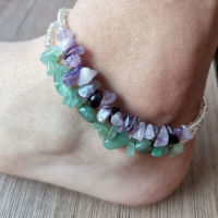 Boho Handmade Stone Beads Anklet Irregular Natural Stone Beaded Ankle celet For Women Summer Ocean Beach Foot Chain Jewelry