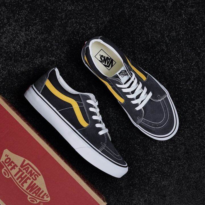 Vans Sk8-Low Gray Yellow Casual Canvas Shoes Retro Skateboard low top casual  sneakers shose 