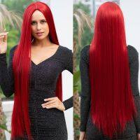 40inch Synthetic Button Net Red Long Vacation Hair Mid Section Role Playing Wig Suitable For Parties Daily Wear For Women