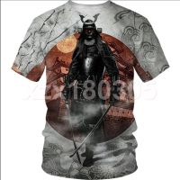 3D Print Japan Samurai Mens T shirts suitable for summer, quick drying size S-5XL, STYLE7