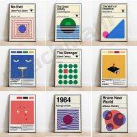 Fall Albert Camus, Sacred Comedy, Book Fiction Philosophy Vintage Literature Wall Art ผ้าใบ Nordic โปสเตอร์ตกแต่งห้องนั่งเล่น New