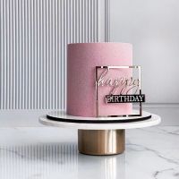 Rose Gold Happy Birthday Party Cake Toppers High Quality Acrylic Birthday Cake Topper for Baby Birthday Party Cake Decorations