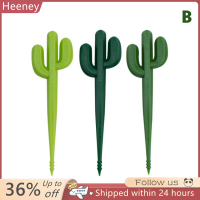 ? Heeney 3pcs ผลไม้ส้อมพลาสติกแคคตัสอาหารหยิบขนมเด็กขนมเค้กส้อม