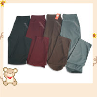 กางเกงผ้ายืดเกาหลี เอวเรียบกางเกงทำงานขายาวผ้าดีใส่สบาย กางเกงทำงาน กางเกงขายาวสีพื้น