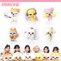 KPOP IVE HD Transparent Acrylic Stand Figure MINIVE Pop-Up Shop Cartoon Desktop Ornament YuJin WonYoung LIZ REI Fans Gifts