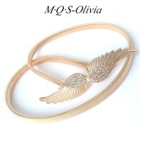 M·Q·S-Olivia เข็มขัดผู้หญิง เข็มขัดยืดยืดหยุ่นง่ายเข็มขัดเก๋ๆ  โซ่เอวโลหะวินเทจ  ชุดตกแต่ง