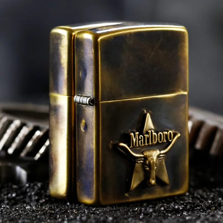 Genuine zippo lighter retro Marlboro stickers genuine kerosene Zippo