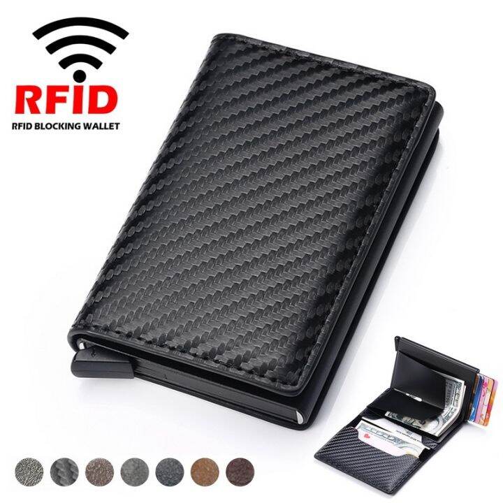 new-men-women-smart-wallet-credit-bank-card-holder-fashion-purse-aluminum-alloy-business-casual-mini-wallet-brand-pu-purse