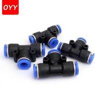 30PCS PE Pneumatic Fitting Quick Connect Slip Lock Tee 3Way Plastic Pipe Water Hose Tube Connector Air Connectors 4/6/8/10/12MM