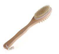 35cm 2 in 1 Natural Mane Body Massage Brush Wash Basin Long Handle Wooden Spa Shower Shower Bath Wood Massager