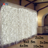 USB Wedding Garland Curtain 3M Lamp Holiday For Bedroom Bulb Outdoor Fairy lights 3*3M string lights