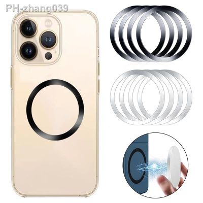 10PCS Round Wireless Charger Magnetic Metal Plate Sticker Ring For iPhone Samsung Huawei Unviersal Self-adhesive Magnet Patch