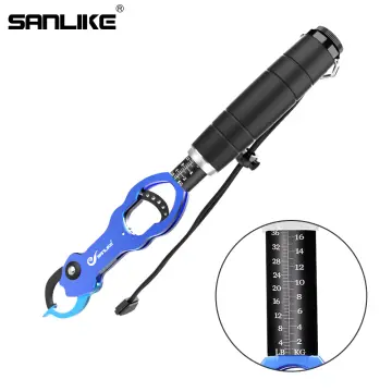 SANLIKE Fishing Gripper Fishing Gear Bag Fish Lip Grip Fish Grabber with  Electronic Weighing Scale 360° Rotatable LED Display for Support 25kg/55lbs  Weight Scale Fishing Tackle