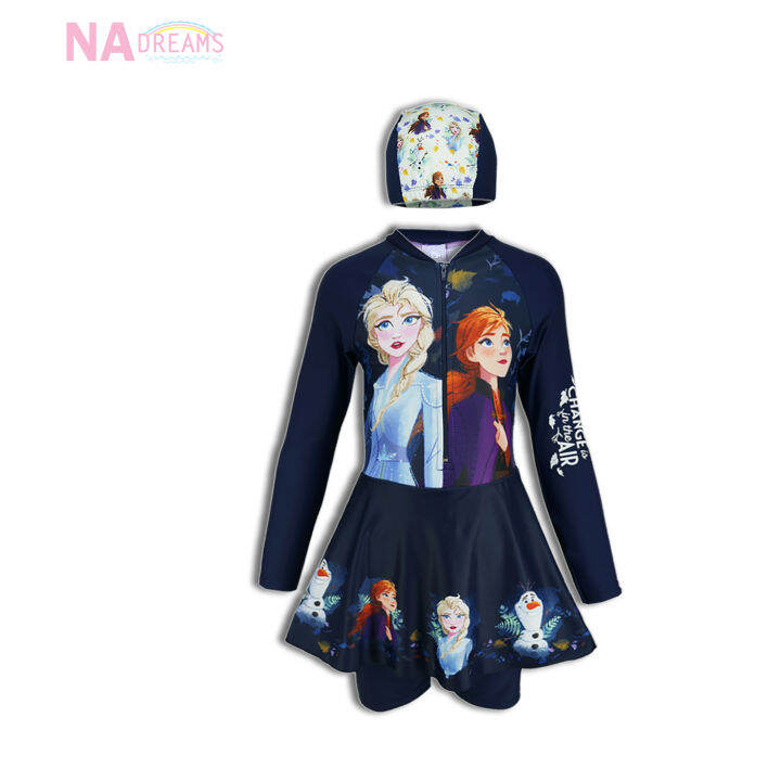 disney-frozen-ชุดว่ายน้ำเด็กหญิง-ลายการ์ตูนโฟรสเซ่น-frozen-เจ้าหญิงหิมะ-จาก-nadreams-girl-swimwear-รุ่นเด็กโต-ชุดว่ายน้ำ