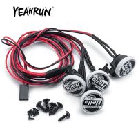 YEAHRUN เคสไฟกลม LED 2/4ชิ้นสำหรับ TRX-4แกน SCX10 Tamiya CC01 D90 TF2โมเดลรถควบคุมวิทยุ1/4ตีนตะขาบ RC ชิ้นส่วนรถยนต์