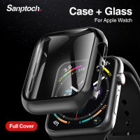 Sanptoch เคสป้องกันหน้าจอ,สำหรับ Apple IWatch Series 8 7 SE 6 5 4 3 2 1 38มม. 40มม. 41มม. 42มม. 44มม. 45มม.