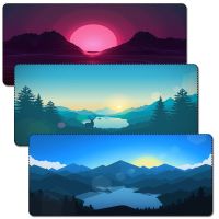 【lz】☽▧☾  Mousepad de paisagem simples 80x30cm bloqueio de borda tapete de mesa de jogo computador presente mouse pad kawaii decoração de casa tapete de mesa