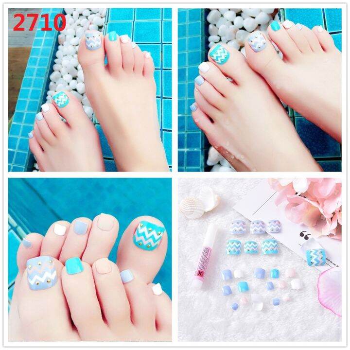 24x-french-nail-art-fake-toe-acrylic-artificial-feet-nails