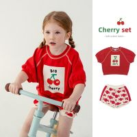 &amp;lt;พร้อมส่ง&amp;gt;「สินค้าลิขสิทธิ์แท้」Iris kids IKS41907-IKP41908 cherry shirt - pants เสื้อผ้าเด็ก เสื้อ กางเกง ชุดเซต