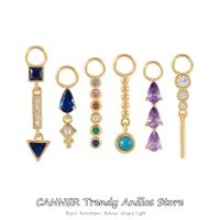 【hot】✟☍❉  CANNER 925 Sterling 2022 New Pettie Charms Beads Pendant Hoop Earring Spare Part Accessories Jewelry