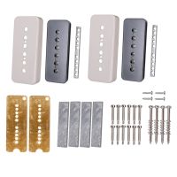 1 Set Guitar Humbucker Pickup Kits Brass Coverand Baseplate Silver Pole Screws for Electric Guitar Accessories