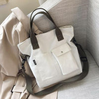 Women Handbags Retro Canvas Tote Shoulder Bags Women Crossbody Bags 2021 New Casual Large Capacity Solid Color Fashion Bags