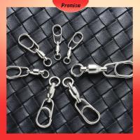 PROMISE 5Pcs/Pack เสริมสร้าง อุปกรณ์ตกปลา ตะขอเกี่ยวสแตนเลส แบริ่งหมุน แหวนแยกรูปไข่ สแน็ปกลิ้ง ขั้วต่อจิ๊ก