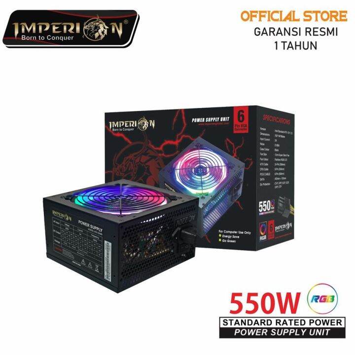 Power Supply Psu Imperion W Gaming Led Vga Pin Rgb Lazada Indonesia