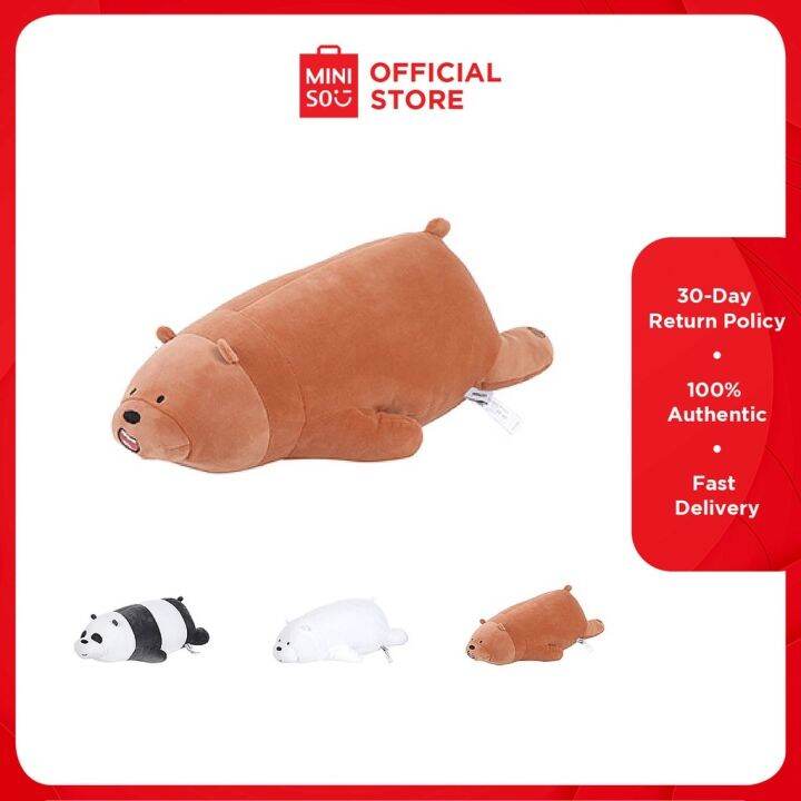 Miniso We Bare Bear Large Lying Plush Toy Stuffed Toy For Kids Gift