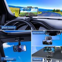 Hot 360องศา Multifunctional Car Dashboard ที่วางศัพท์มือถือสำหรับรถยนต์แบบหมุนได้เหมาะสำหรับสมาร์ทโฟนขนาด4ถึง7นิ้ว