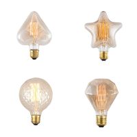 [HOT QQZIWWUJJWG 104] Vintage LED Dimmable Edison Light Bulbs G95 Diamond Squirrel Incandescent Bulbs Retro Five Star Heart Spiral 40W Filament Bulbs