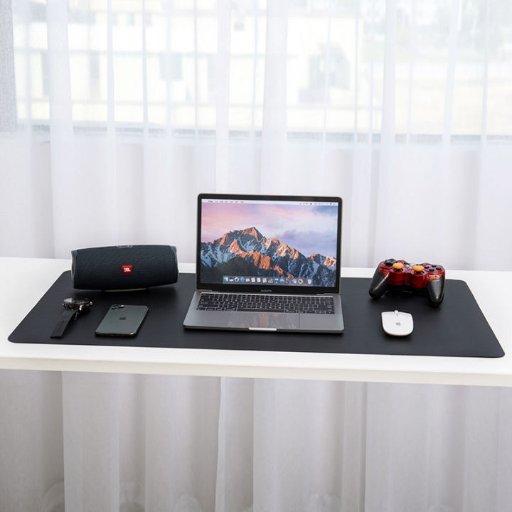 ร้อนขนาดใหญ่โต๊ะทำงานป้องกันเสื่อหนัง-pu-แผ่นรองเมาส์กันน้ำสก์ท็อปแป้นพิมพ์โต๊ะ-pad-เล่นเกม-m-ousepad-อุปกรณ์พีซี