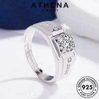 ATHENA JEWELRY แฟชั่น มอยส์ซาไนท์ 925 เครื่องประดับ แท้ เกาหลี เครื่องประดับ Silver เงิน ต้นฉบับ ไดมอนด์ ครอบงำ แหวน โกลด์ ผู้ชาย R811