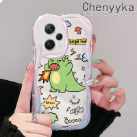 เคส Chenyyka สำหรับ Xiaomi Redmi Note 12 Pro Plus Note 12 Pro Speed 5G Poco X5 Pro 5G เคสการ์ตูนไดโนเสาร์สีเขียวน่ารักลายเนื้อครีมเป็นคลื่นเคสโทรศัพท์โปร่งใสมีในสต็อกเหมาะสำหรับเด็กผู้ชายและเด็กผู้หญิงเคสซิลิโคนอ่อนชัดเจนกันกระแทก