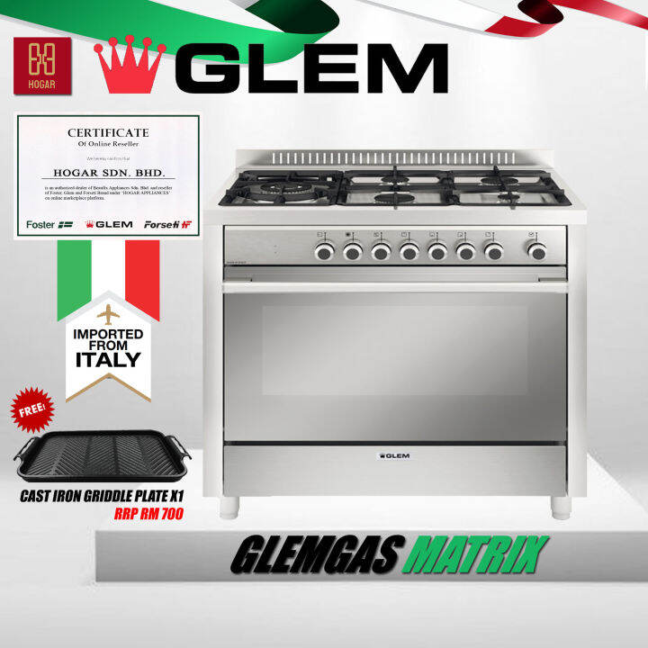 Glem Matrix Free Standing Range Cooker Kitchen Gas Cooker Hob