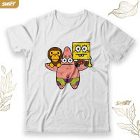 เสื้อยืด BAJU DISTRO Milo X Spongebob Bape