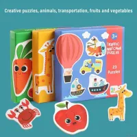 ruiaike Baby Cartoon Educational Matching Cards Puzzles Game Toys Jigsaw Montessori for Children