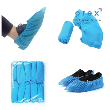 Medical Grade Disposable Plastic Shoe Covers 100pcs (50 Pairs)