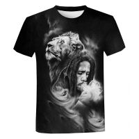 Hip Hop Singer Bob Marley 3D พิมพ์เสื้อยืด Unisex ยอดนิยม Harajuku ตลกแขนสั้นเพลง Rock Streetwear เสื้อขนาดใหญ่