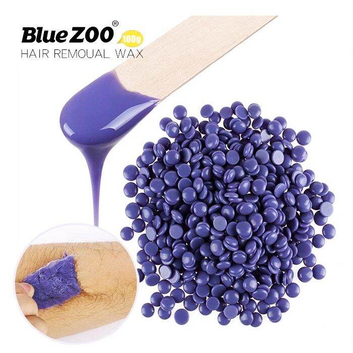 Hair Removal Wax Blue Zoo Hard Wax Beans 100g No Strip Depilatory Hot