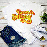 Women Brown Sugar Printed T-Shirt Girl 2022 Summer New Desigh O-neck Top Shirts Vintage Graphic Casual Loose Short Sleeve5colors