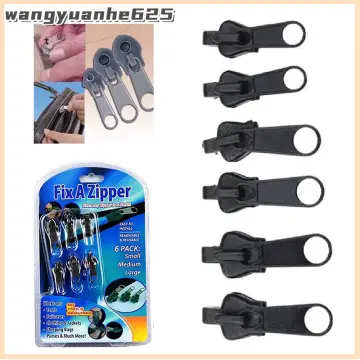 12/6Pcs Universal Slider Instant Fix Zipper Repair Kit Replacement Zipper  Pull Teeth Rescue Zippers Sewing Clothes