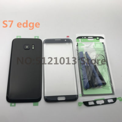 S7 G935 Samsung Galaxy S7 Edge Asal untuk G930 Belakang Kaca Penutup Belakang Bateri Penutup Pintu dengan A Kamera Depan Kanta Kaca