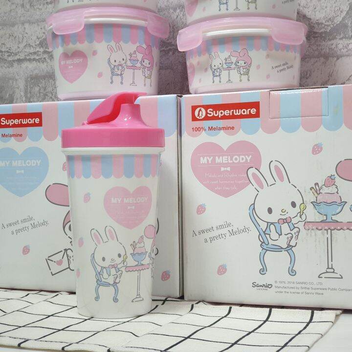 my-melody-กล่องเก็บอาหาร-แก้วน้ำ-แก้ว-mug-กระบอกน้ำ-พร้อมฝาปิด-ลาย-มาย-เมโลดี้