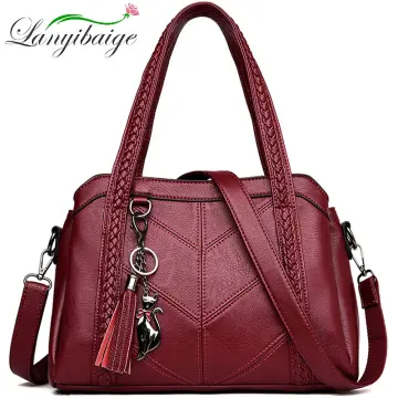 Pure leather ladies hot sale handbags online