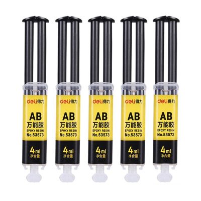 5pcs Deli 4ml Super Liquid AB Glue 2 Minutes Curing For Glass Metal Rubber Waterproof Strong Adhesive Glue Office Home Supply Adhesives Tape