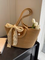 Hand-woven bag 2023 new popular womens bag fashion summer all-match single shoulder bag female large capacity tote bag 【QYUE】