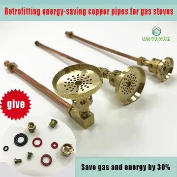 GAS One Propane High Pressure Cast-Iron Round Burner Head with Brass Fitting